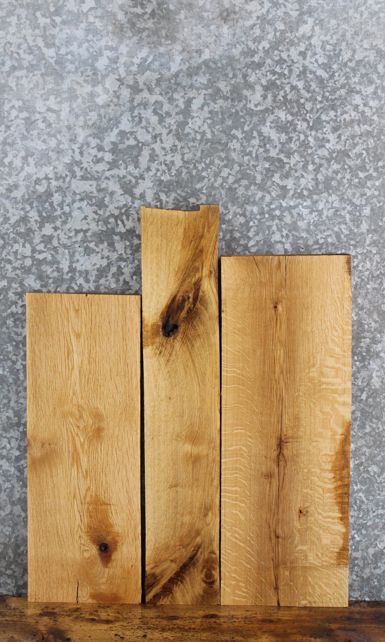3- Live Edge White Oak Lumber Boards/DIY Project 11051-11053