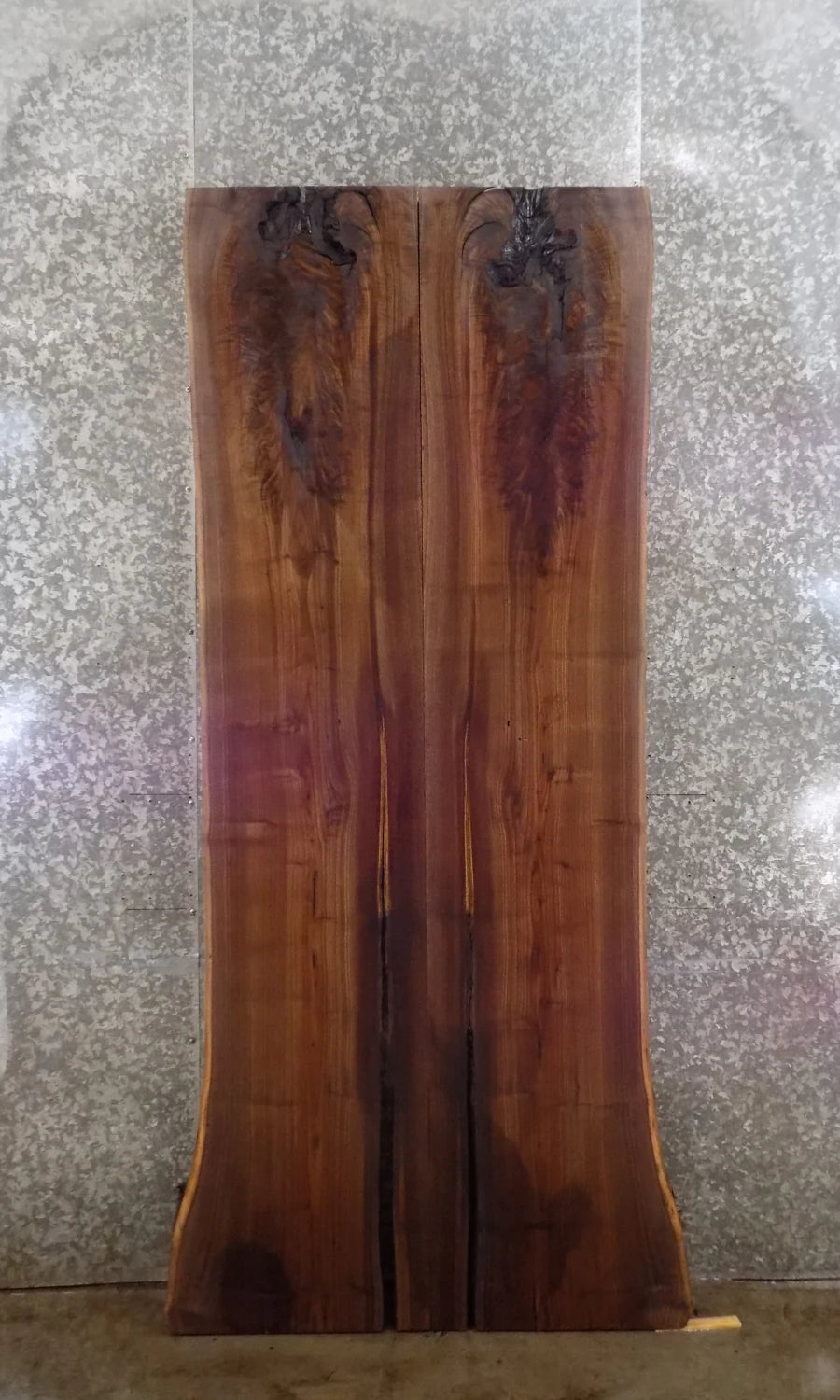 2- Live Edge Bookmatched Black Walnut Conference Table Top Slabs 1131-1132