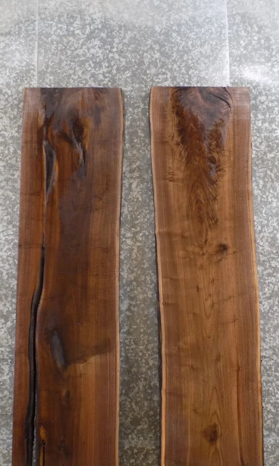 2- Live Edge Bookmatched Black Walnut Conference Table Top Slabs 1131-1132