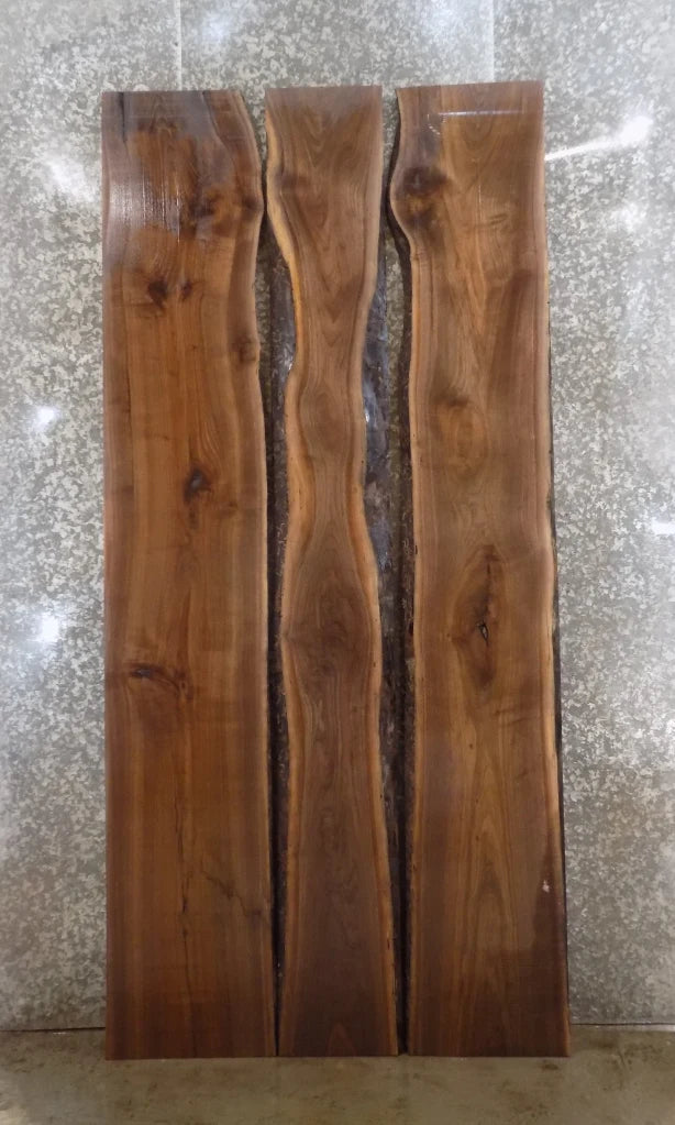 3- Live Edge Black Walnut Conference/Dining Table Top Slabs 1133-1135