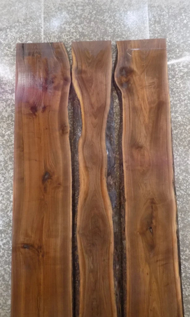 3- Live Edge Black Walnut Conference/Dining Table Top Slabs 1133-1135