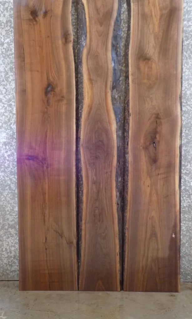 3- Live Edge Black Walnut Conference/Dining Table Top Slabs 1133-1135