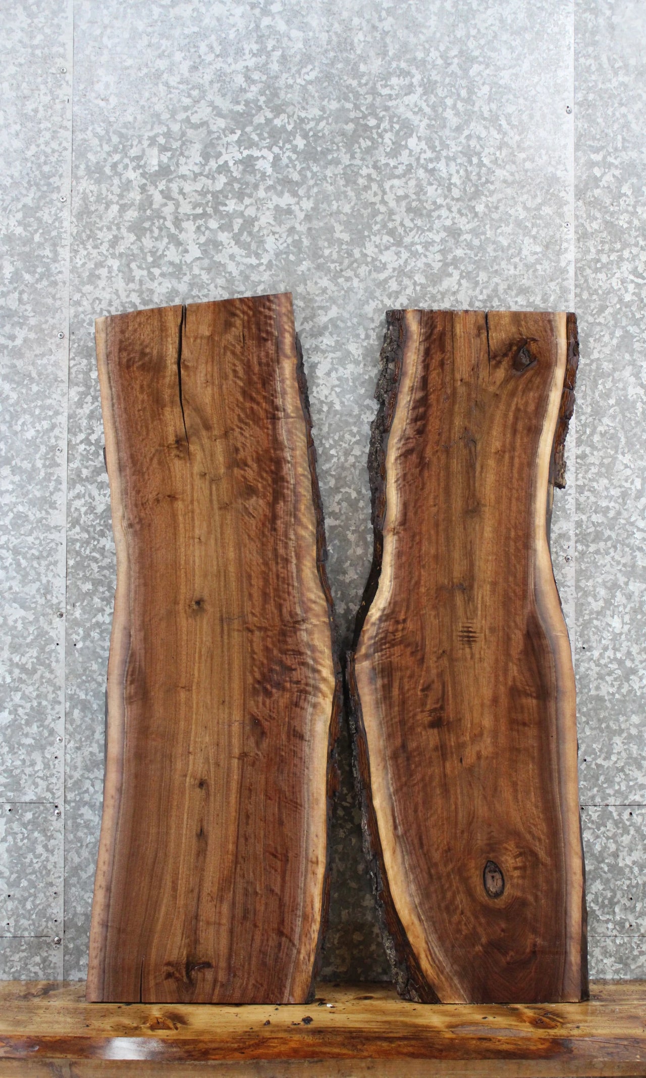 2- Walnut Live Edge Charcuterie/Shelf/End Table Slabs 1172-1173