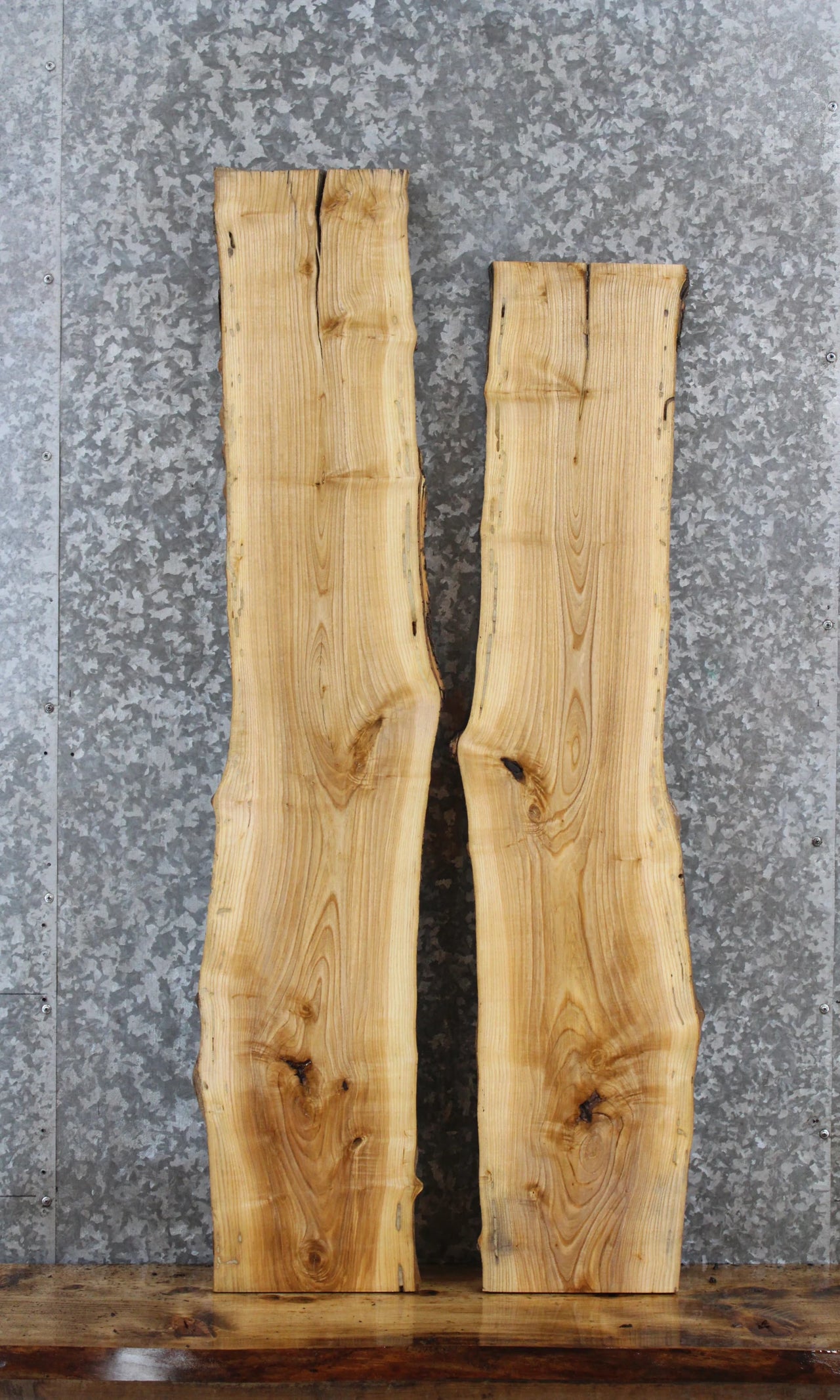 2- Ash Live Edge Charcuterie/Taxidermy/Shelf Slabs 1172-1173
