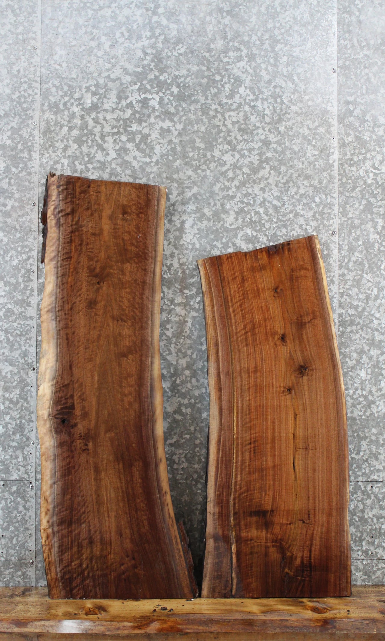 2- Walnut Live Edge Charcuterie/Shelf/End Table Slabs 1178-1179