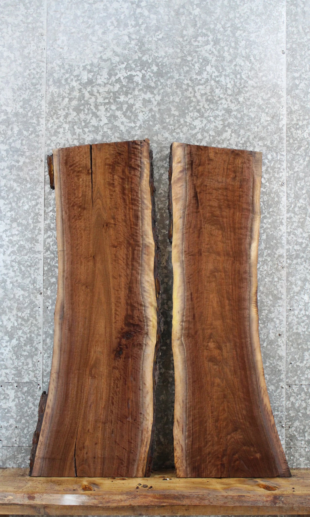 2- Walnut Live Edge Charcuterie/Shelf/End Table Slabs 1194-1195
