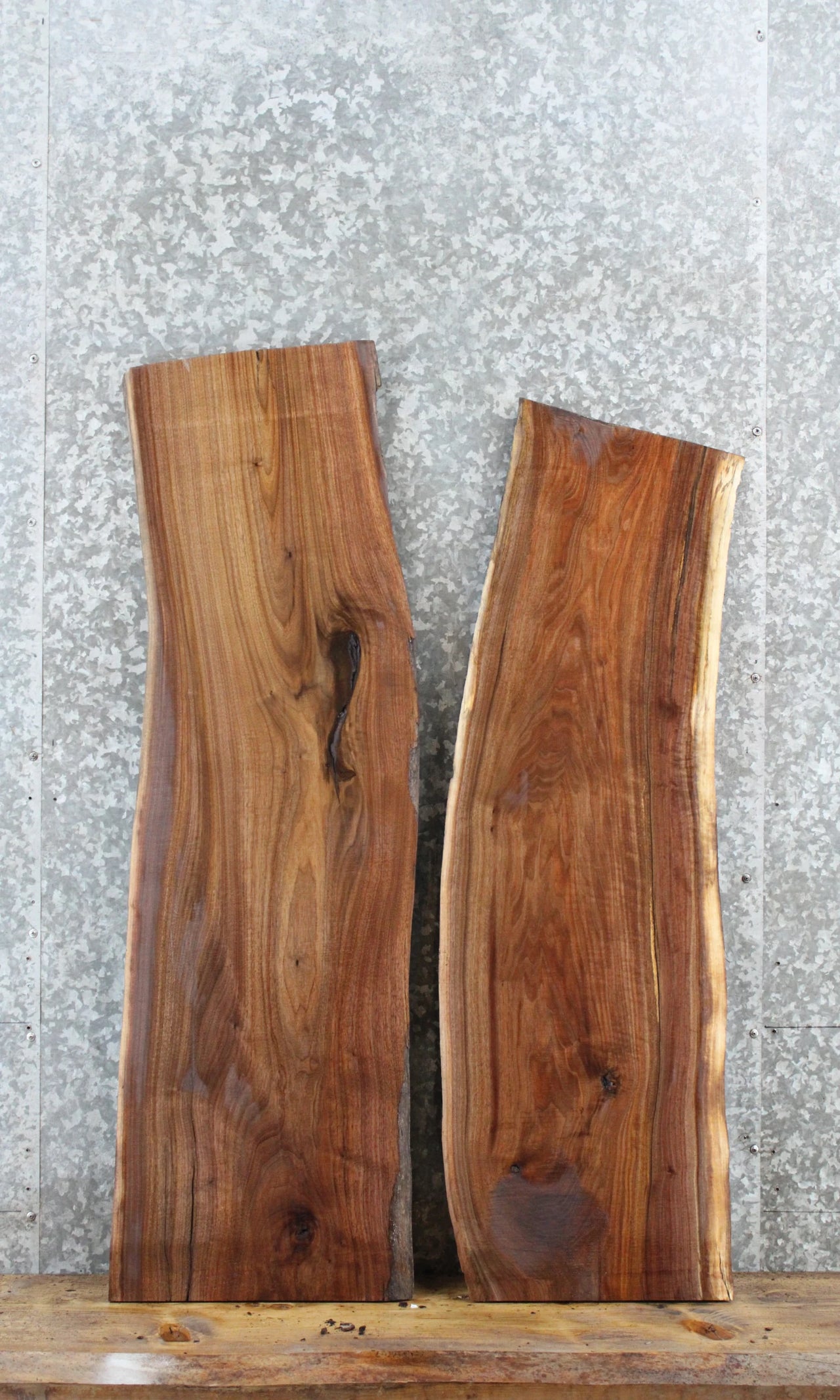 2- Walnut Live Edge Charcuterie/Shelf/End Table Slabs 1199-1200