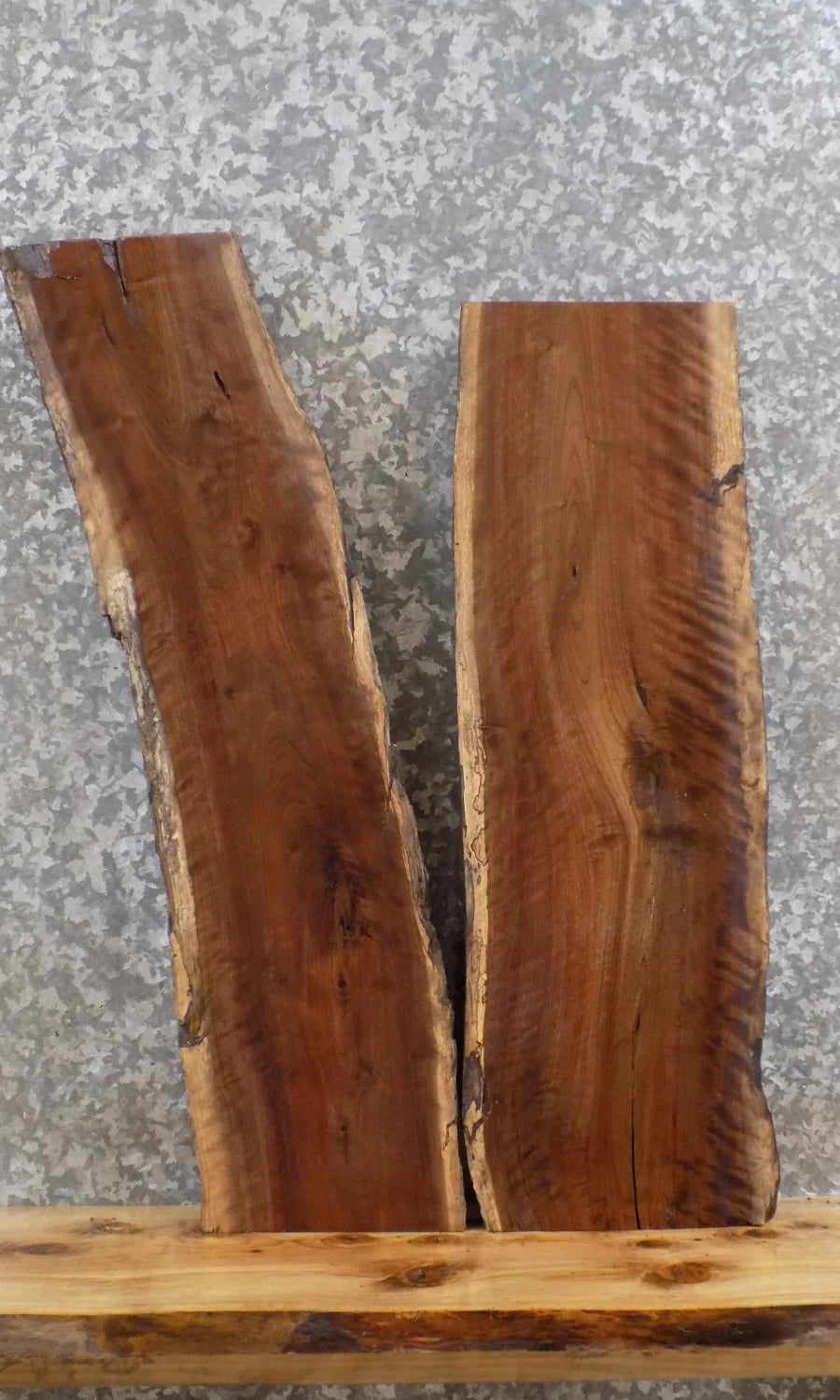 2- Live Edge Salvaged Black Walnut Wall/Book Shelves Slabs 1236-1237