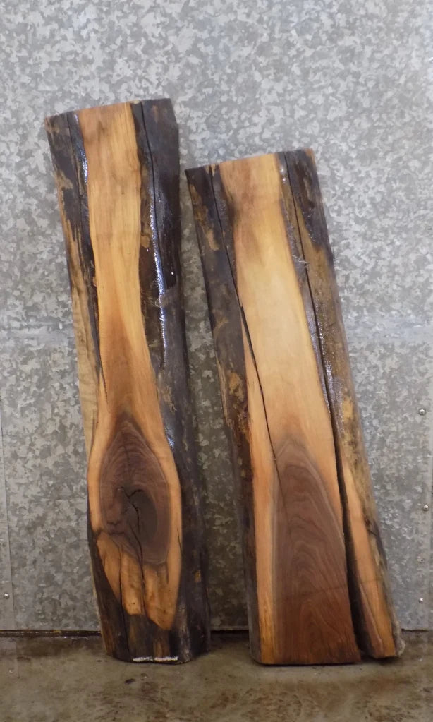 2- Live Edge Black Walnut Mantle/Wall Shelf Slabs 1240-1241