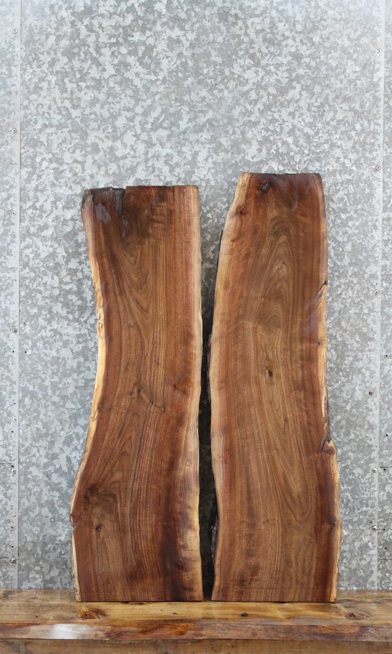 2- Walnut Live Edge Shelf/Charcuterie/Taxidermy Slabs 1274-1275