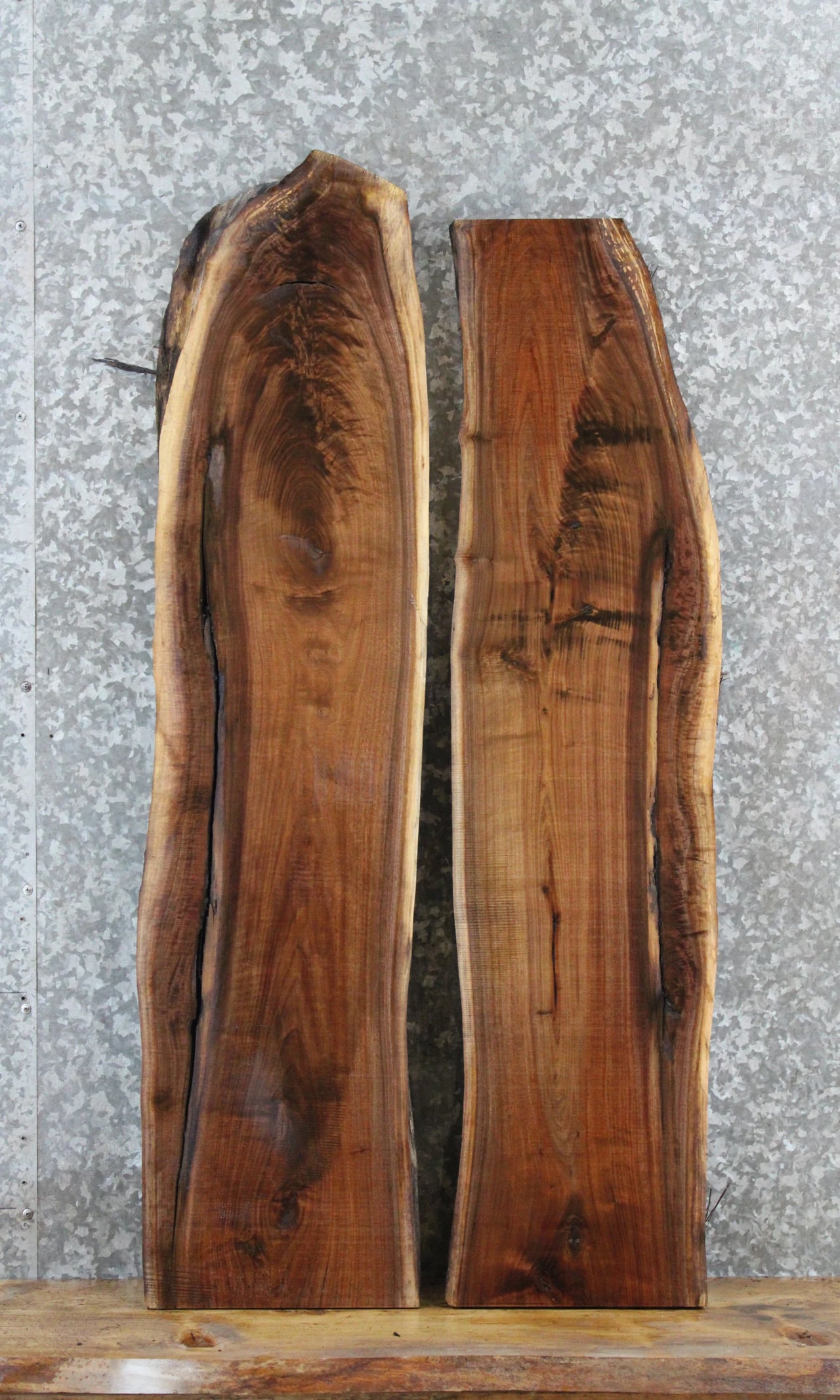 2- Walnut Live Edge Shelf/Charcuterie/Taxidermy Slabs 1282-1283