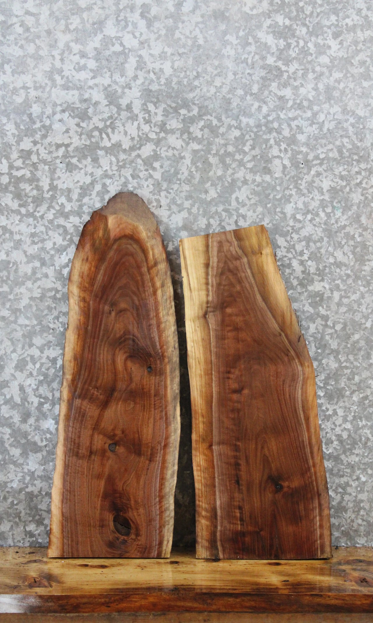 2- Walnut Live Edge Charcuterie/Shelf/Taxidermy Slabs 12891-12892