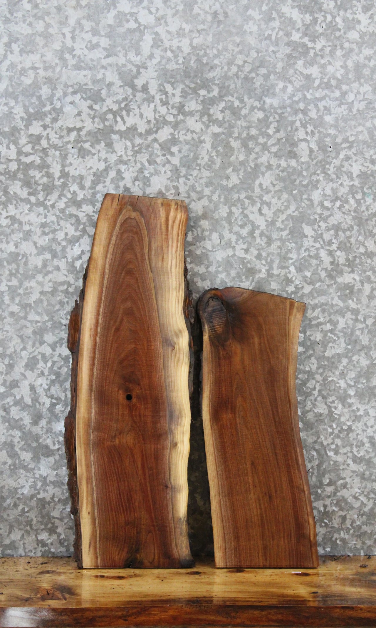 2- Walnut Live Edge Charcuterie/Taxidermy Slabs 12903-12904