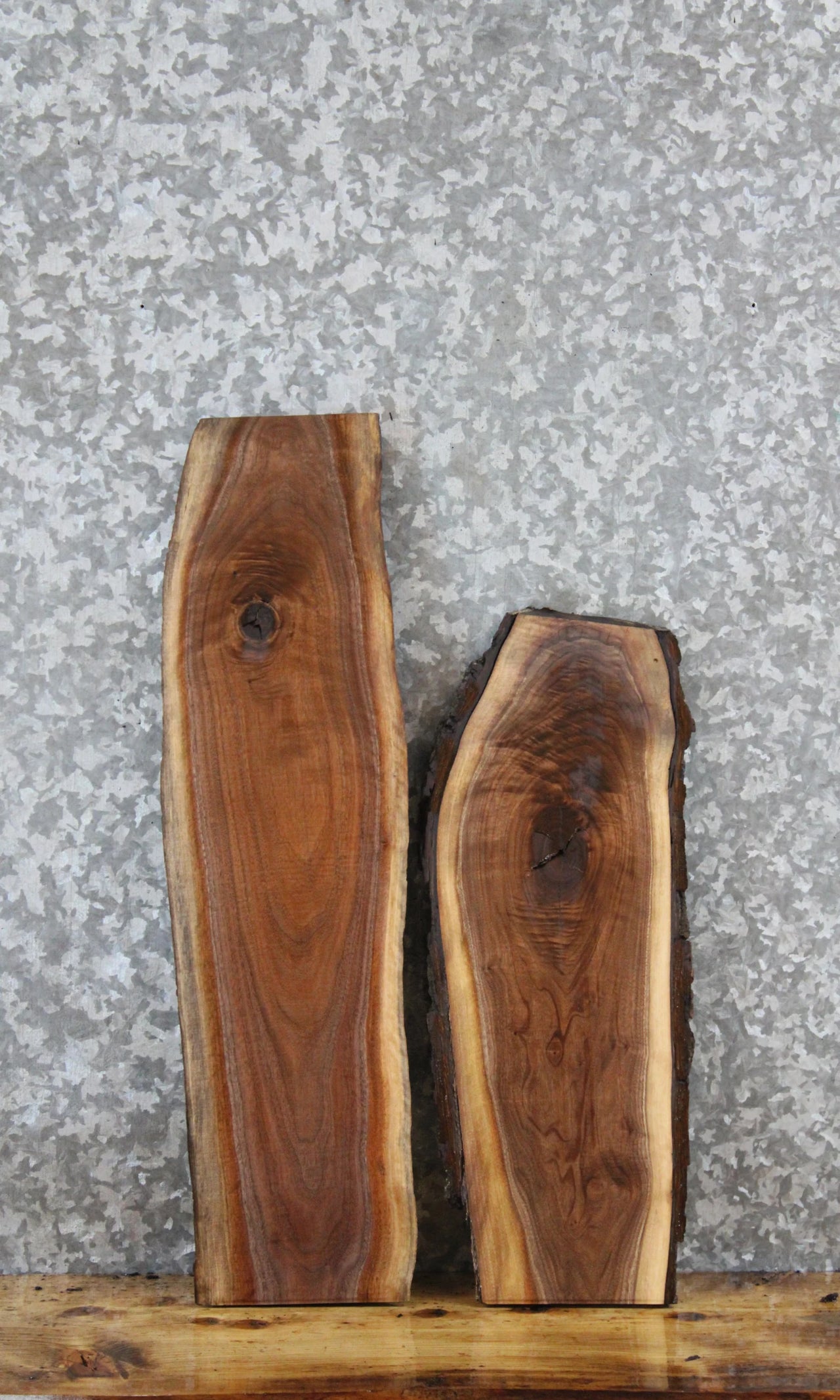 2- Walnut Live Edge Charcuterie/Taxidermy Slabs 12905-12906