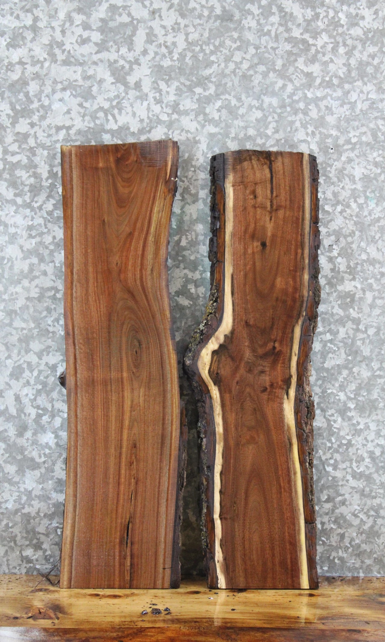 2- Walnut Live Edge Charcuterie/Taxidermy Slabs 12907-12908