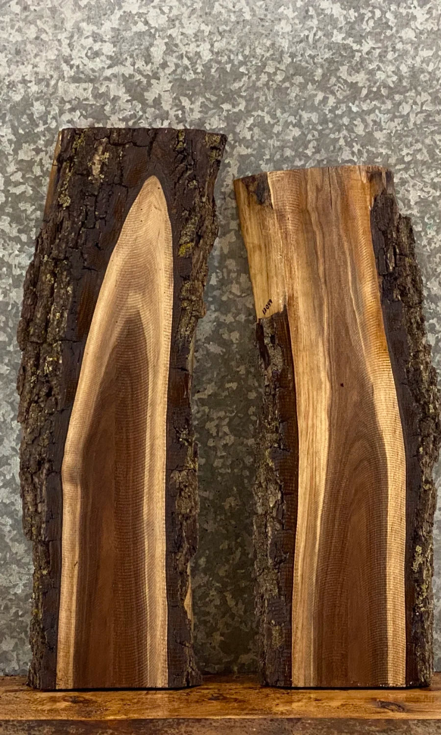 2- Live Edge Black Walnut Shelf/Side Table Top 13059-13060