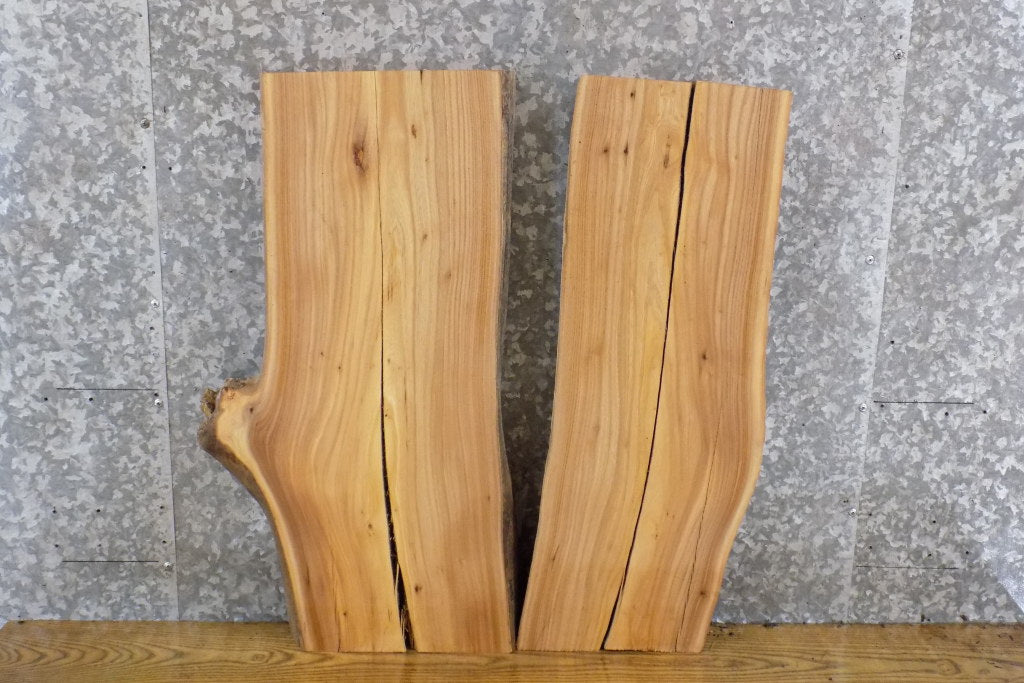 3- Bookmatched Live Edge Elm Split Board Slabs CLOSEOUT 13085-13086