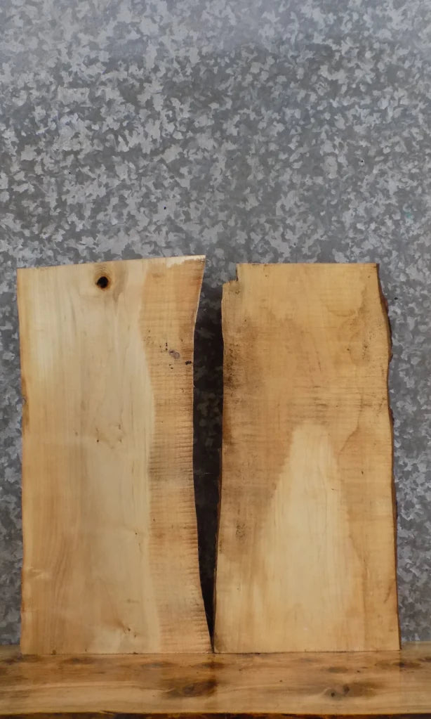 2- Live Edge Reclaimed Maple Book/Floating/Wall Shelf Slabs 13089-13090