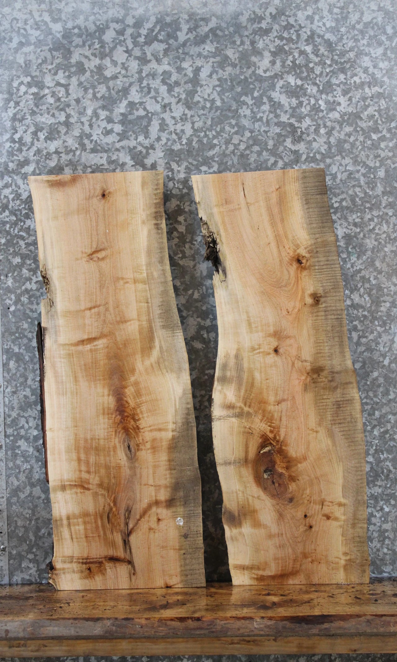2- Natural Edge Maple End Table Top Slabs 13094-13095