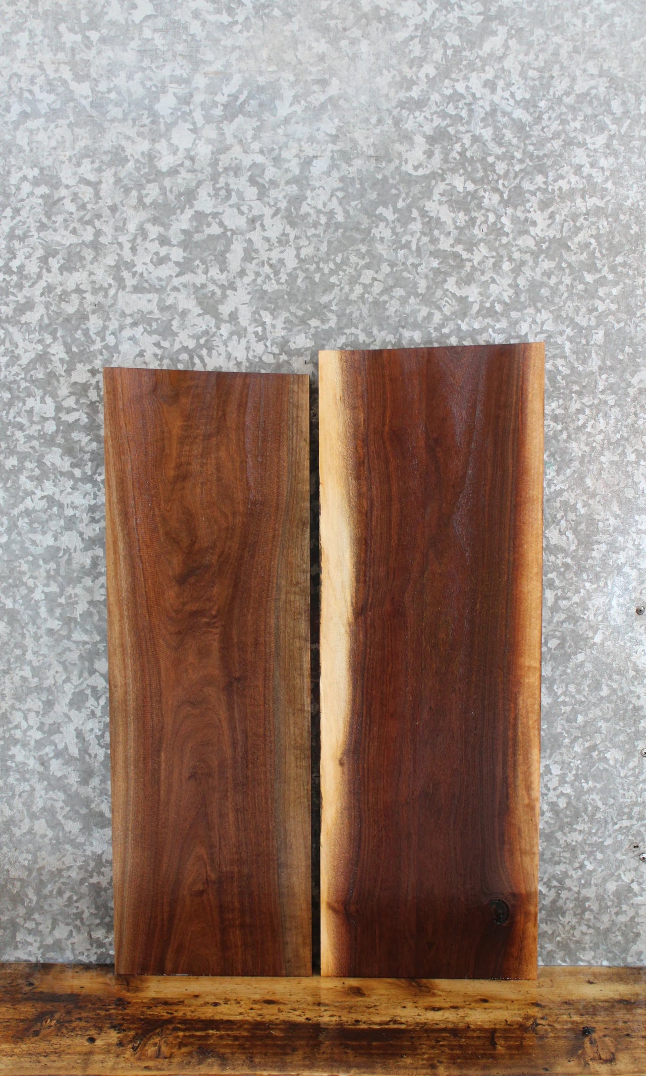 2- Salvaged Straight Edge Black Walnut Side Table Tops 13126-13127