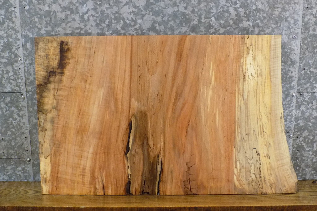 Partial Live Edge Rustic Spalted Maple End Table Top Slab 13291