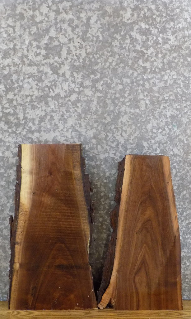 2- DIY Live Edge Bark Black Walnut Rustic Charcuterie Boards 13322-13323