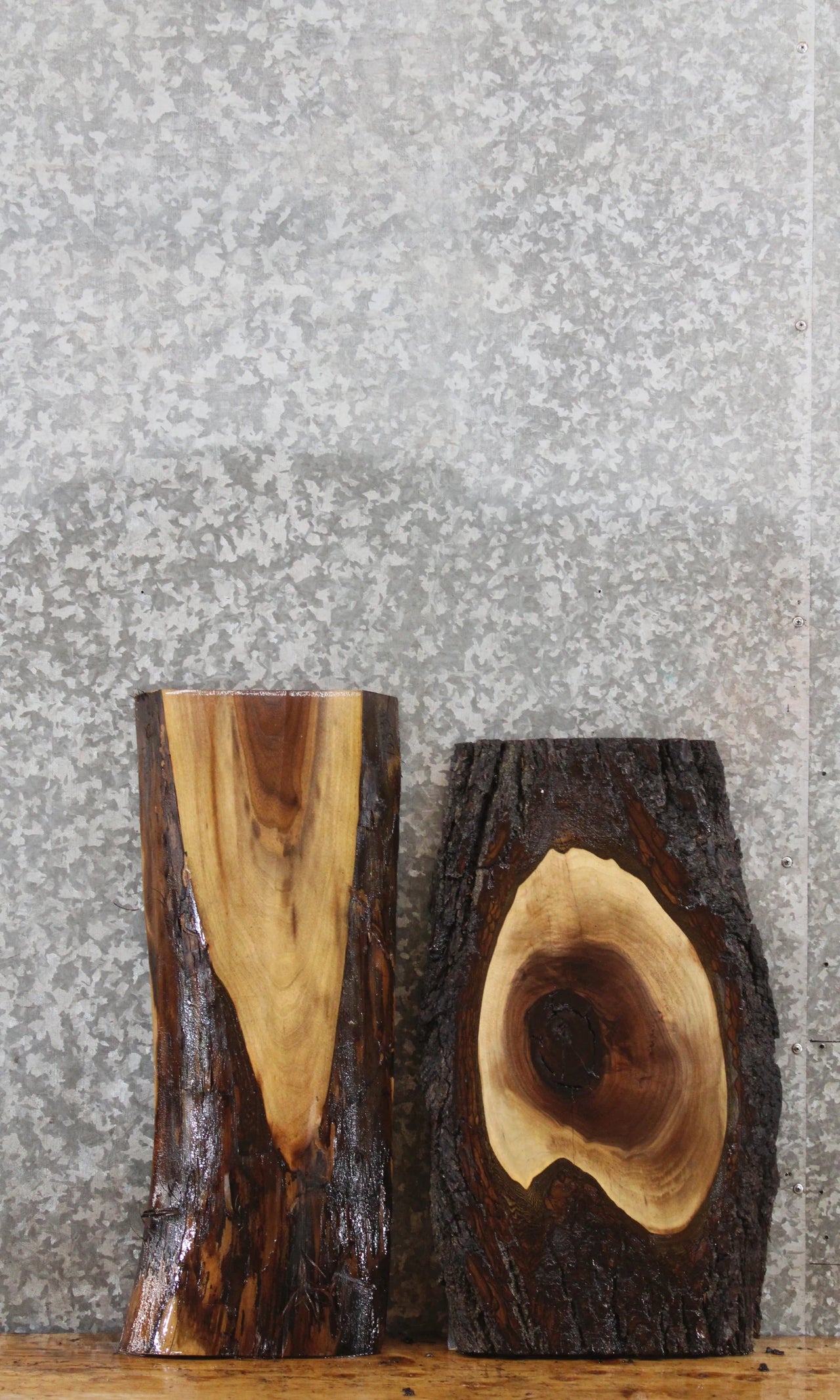 2- Live Edge Black Walnut Bookmatched End/Entry Table Top Slab 13335-13336