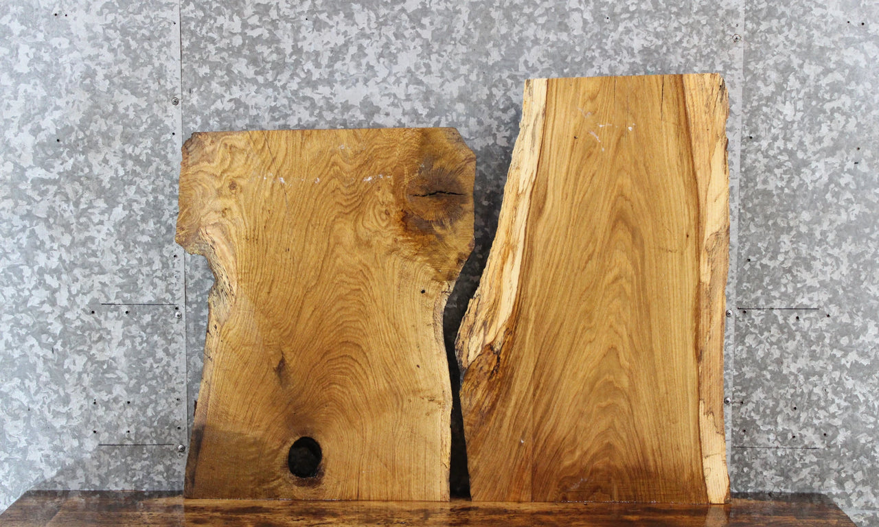 2- Live Edge White Oak End Table Tops/Charcuterie Boards 13337-13338