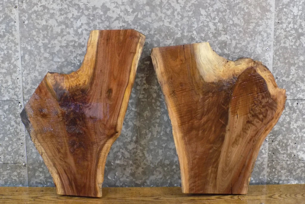 2- Figured Black Walnut Epoxy Project/End Table Top Slabs 13344-13345