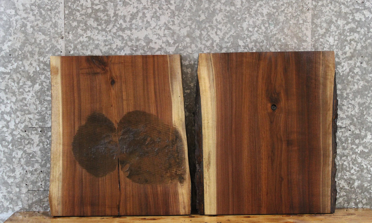 2- Black Walnut Live Edge Wood Slabs, Bench Legs, Cutting Boards 13355,13366
