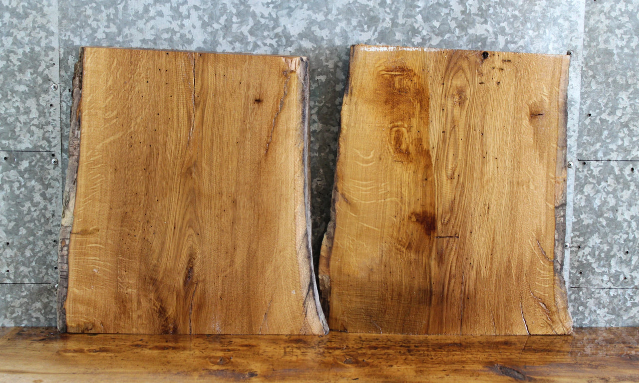 2- Live Edge White Oak End Table/Charcuterie Board Slabs 13358,13367