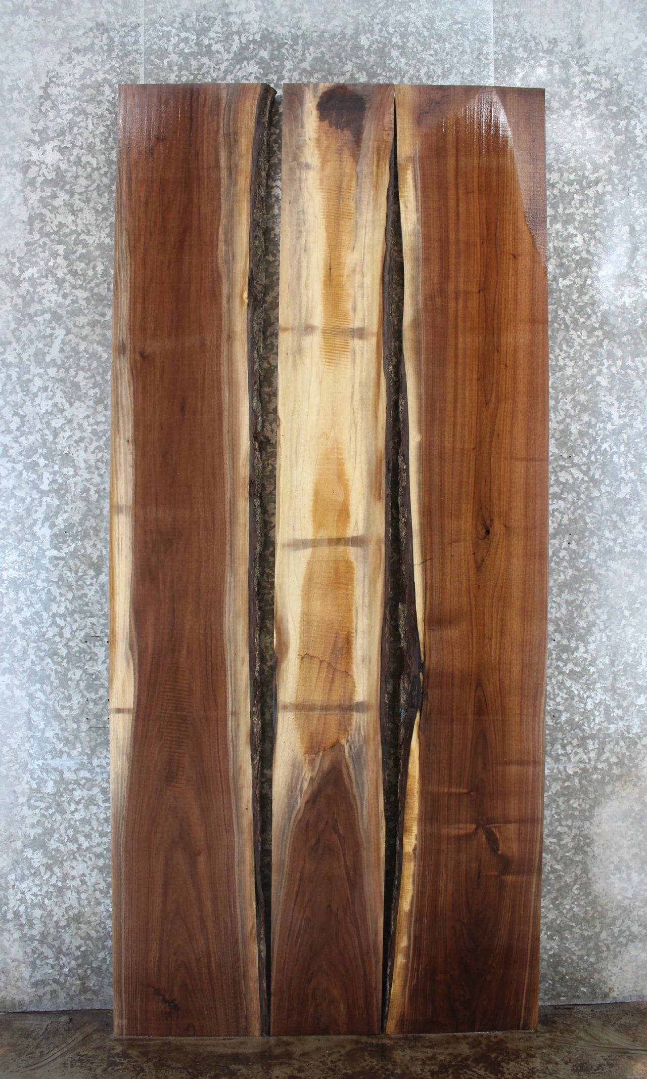 3- Live Edge Bookmatched Black Walnut Kitchen/Dining Table Top 134-136