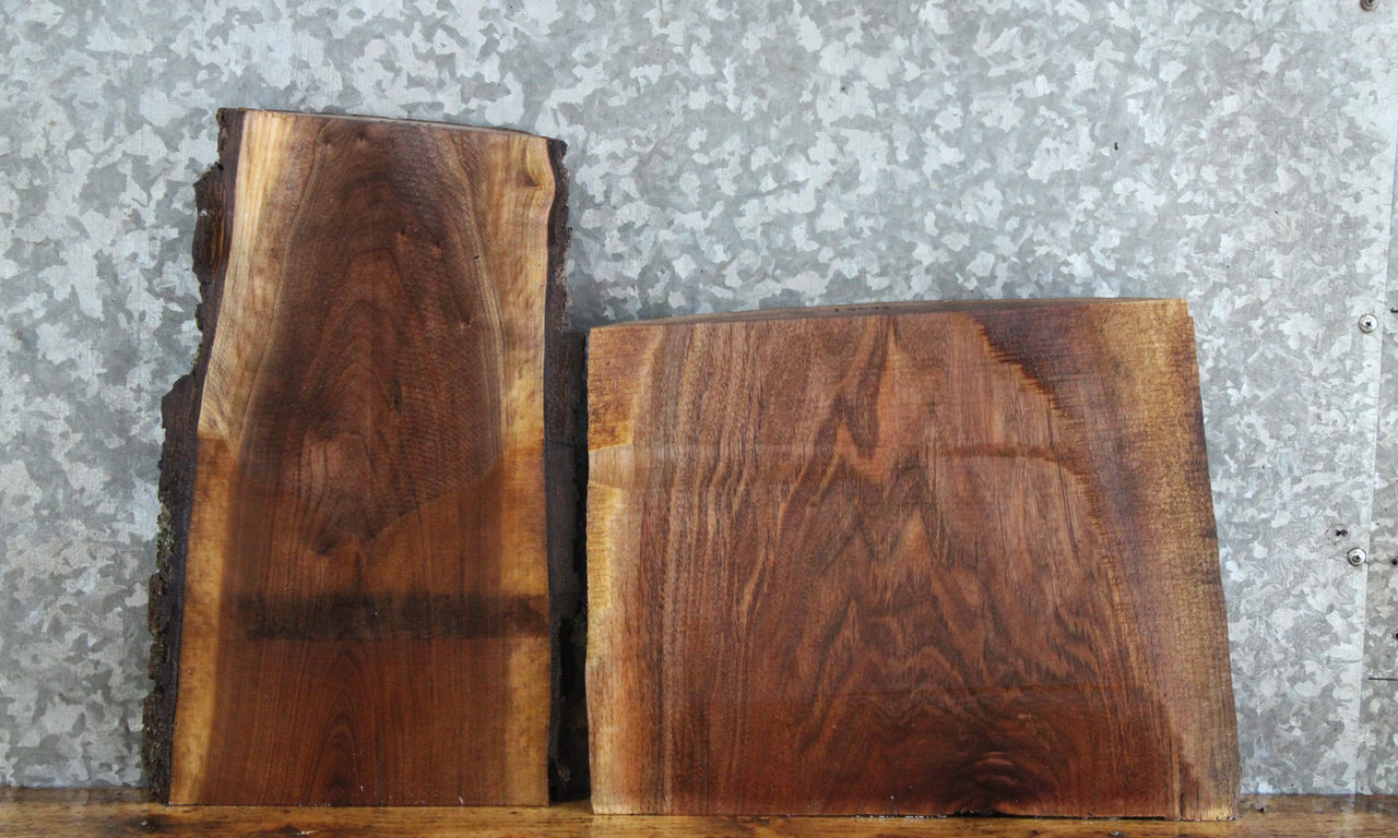 2- Live Edge Black Walnut Charcuterie Board/End Table Top Slabs 13532-13533