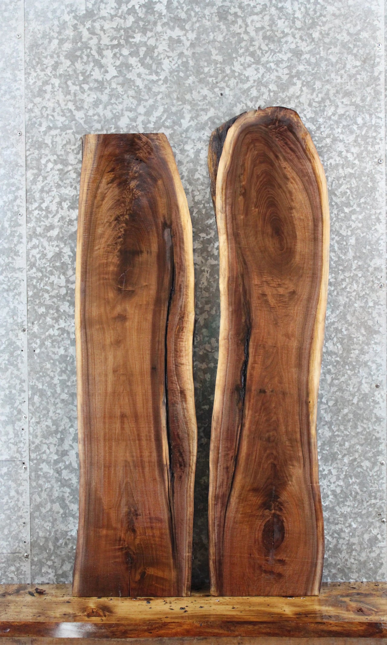 2- Walnut Live Edge Charcuterie/Taxidermy/Shelf Slabs 1355-1356