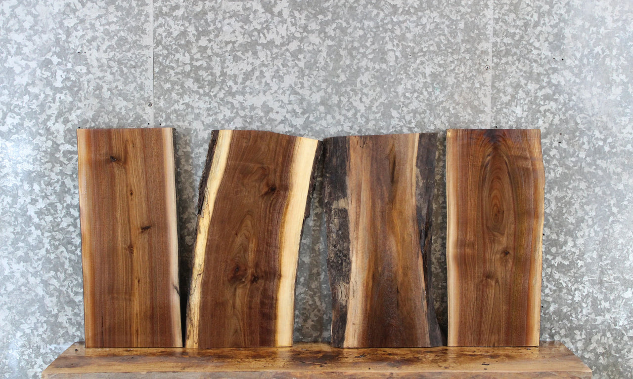 4- Natural Edge Black Walnut Charcuterie Boards/Craft Pack 13061-13064