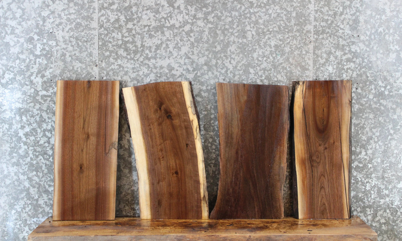 4- Natural Edge Black Walnut Charcuterie Boards/Craft Pack 13061-13064