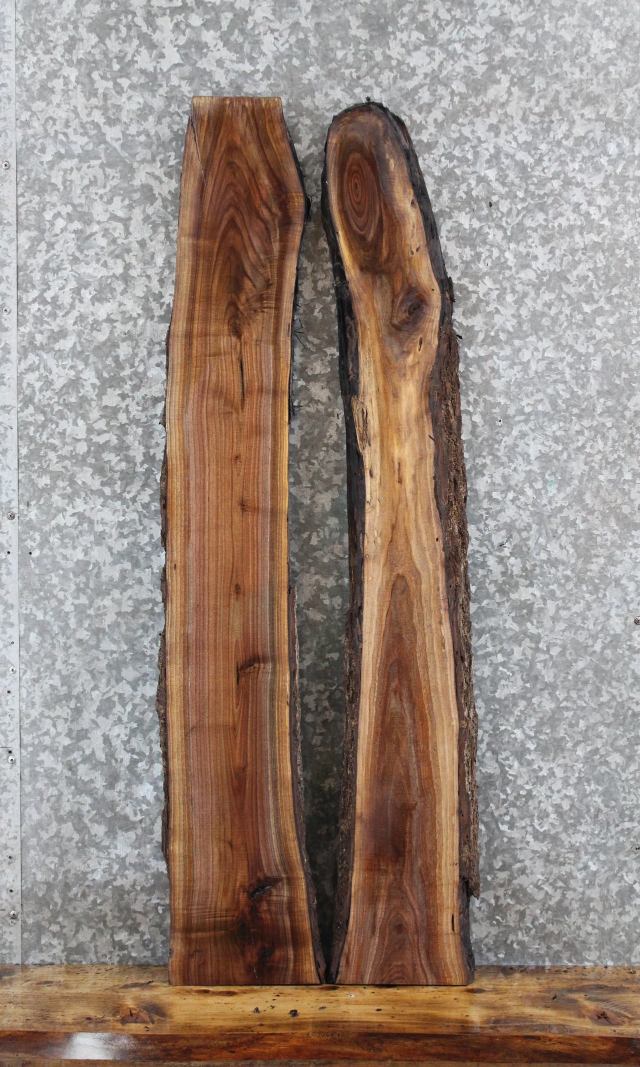2- Walnut Live Edge Charcuterie/Taxidermy/Shelf Slabs 1361-1362