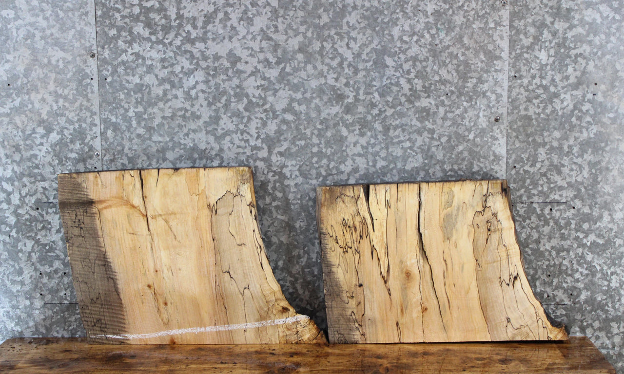 2- Live Edge Spalted Maple Charcuterie Boards/End Table Tops 13680-13681