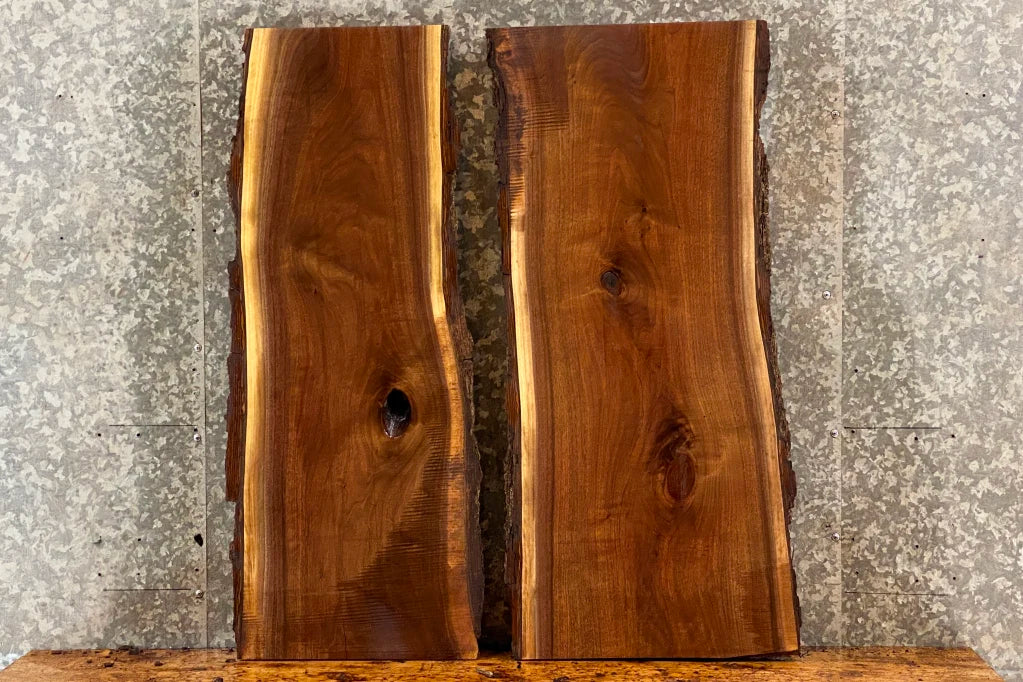 2- Live Edge Black Walnut Side/End Table Tops/Shelves 13697-13698