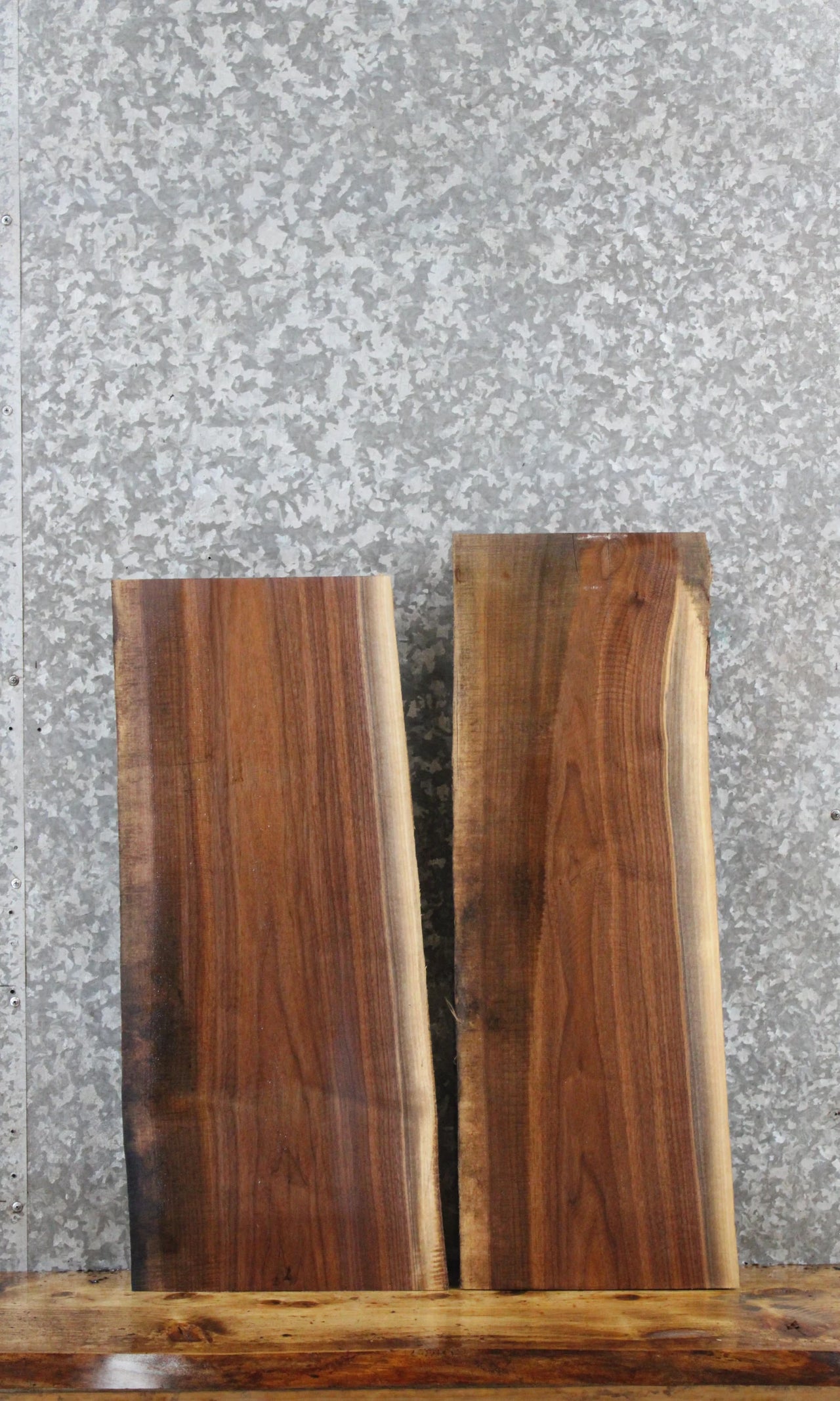2- Walnut Live Edge Charcuterie/Shelf Slabs 13712,13716