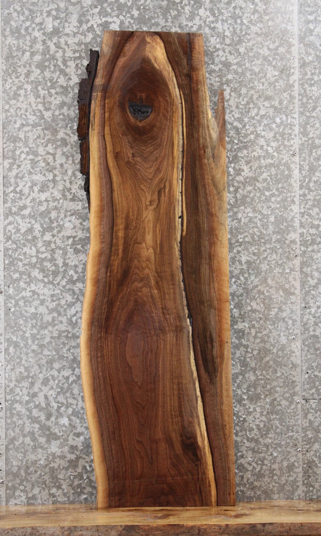 Live Edge Black Walnut Side Table/Wall Shelf Wood Slab 1376