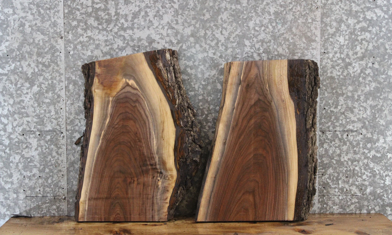 2- Black Walnut Live Edge Charcuterie Boards 13802-13803