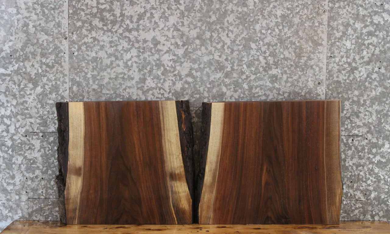 2- Black Walnut Live Edge Wood Slabs, Bench Legs, Charcuterie 13804-13805
