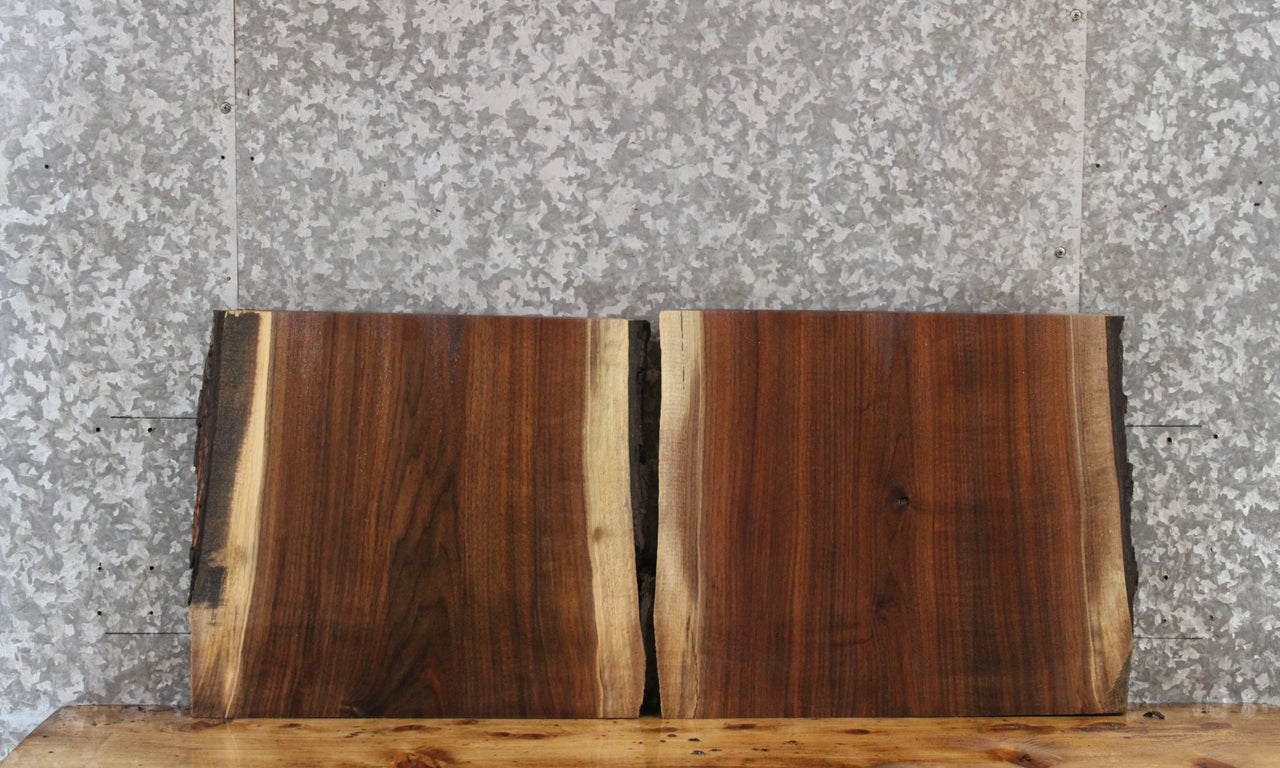 2- Black Walnut Live Edge Wood Slabs, Bench Legs, Charcuterie 13804-13805