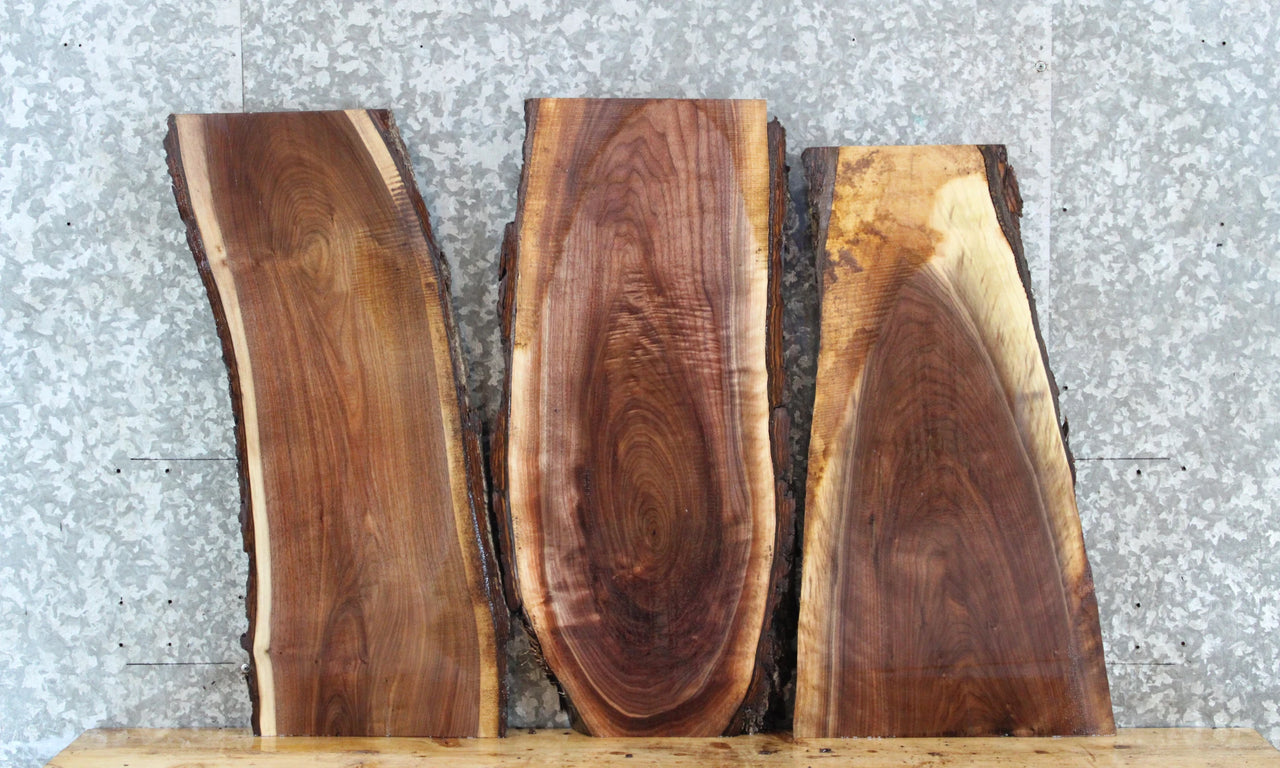 3- Live Edge Black Walnut Side/Entry Table Tops 13806,13808-13809