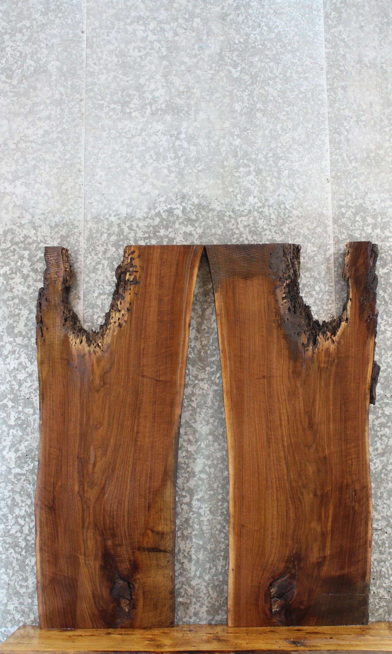 2- Live Edge Black Walnut Console/Sofa Table Top Slabs 1385-1386