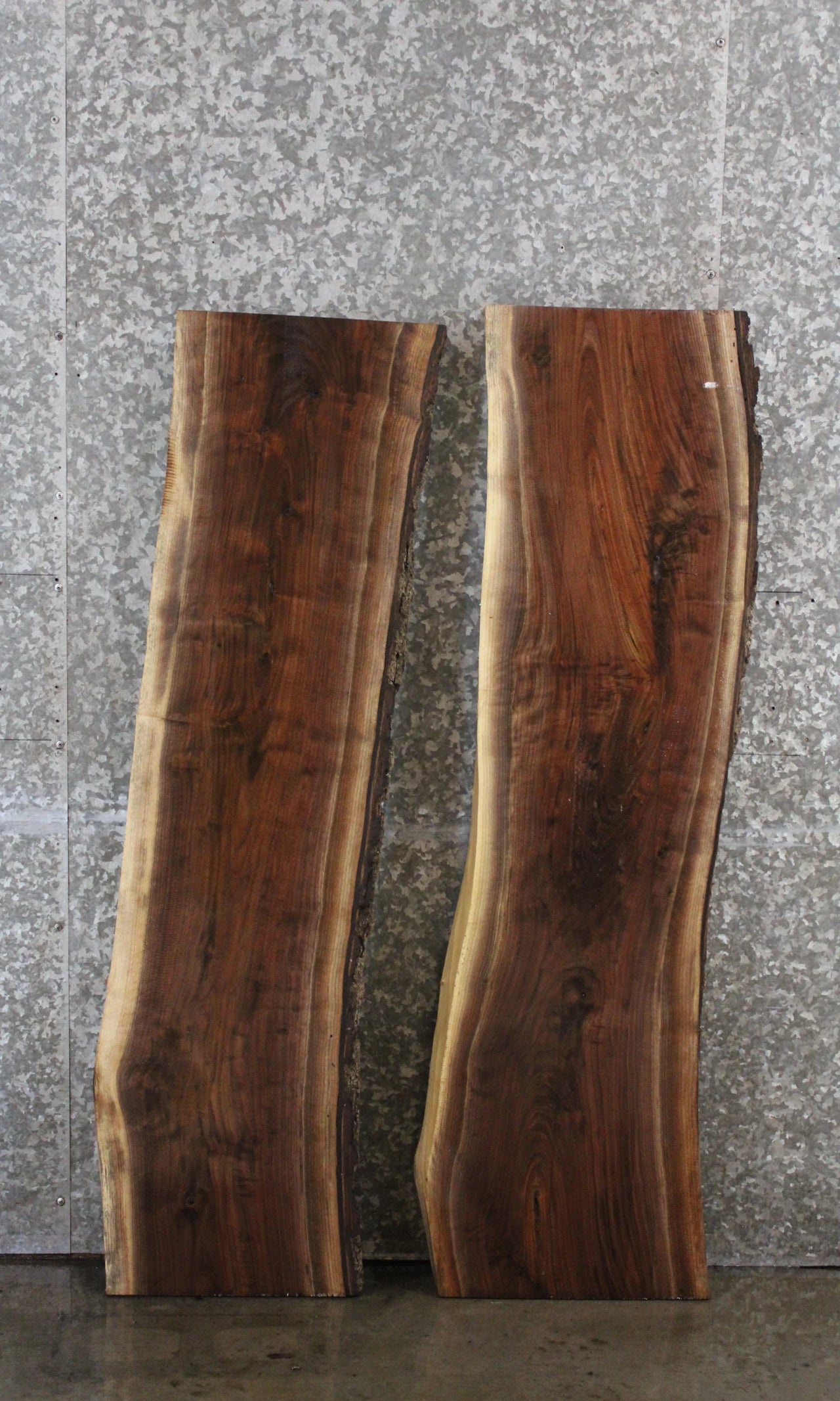 2- Black Walnut Live Edge River Table/Bench Slabs 1393-1394