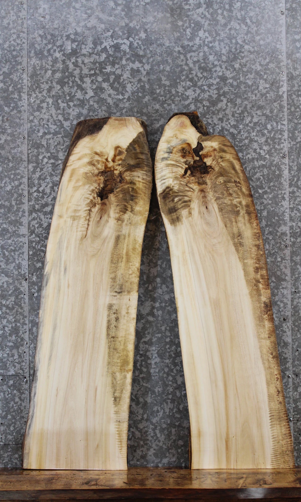 2- Live Edge Maple Side/Sofa Table Top Slabs 1404-1405