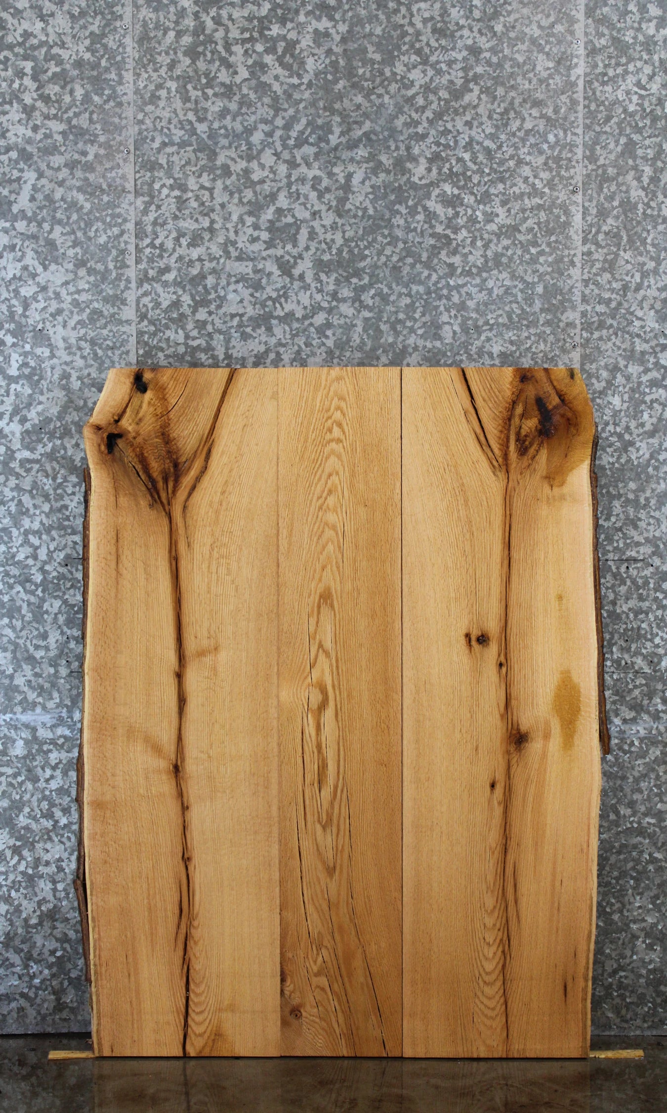 3- Bookmatched Live Edge Red Oak Desk/Kitchen Table Top 1404-1406
