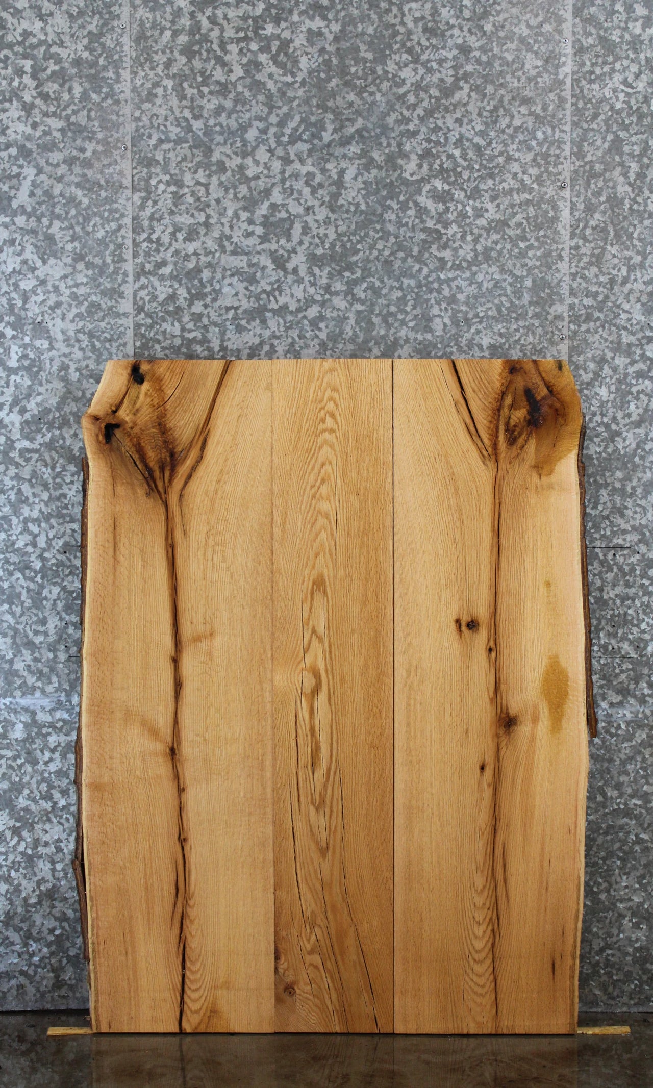 3- Bookmatched Live Edge Red Oak Desk/Kitchen Table Top 1404-1406